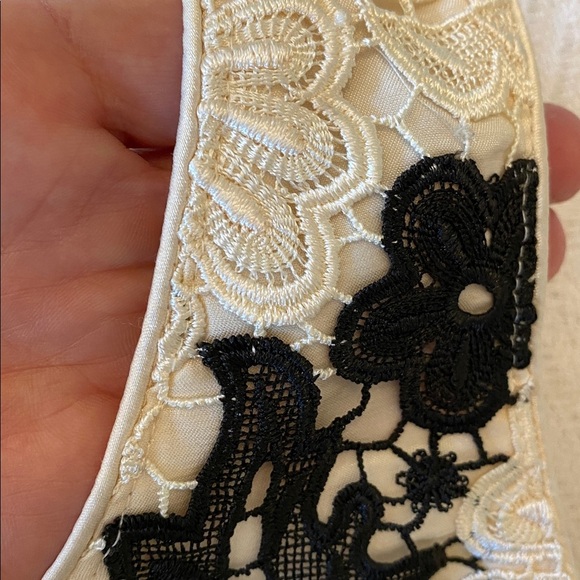 Jacques Vert Floral Lace Dress Sleeveless Cream black Crochet Formal Elegant - Picture 16 of 16